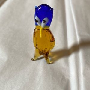 Vintage Bird Owl Penguin handmade miniature  lampwork glass figurine